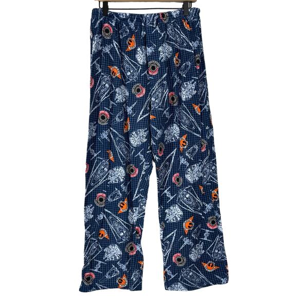 Star Wars Men’s Blue Flannel Blueprint Rebels & Republic Pajama Pants - Size XL - Picture 1 of 6